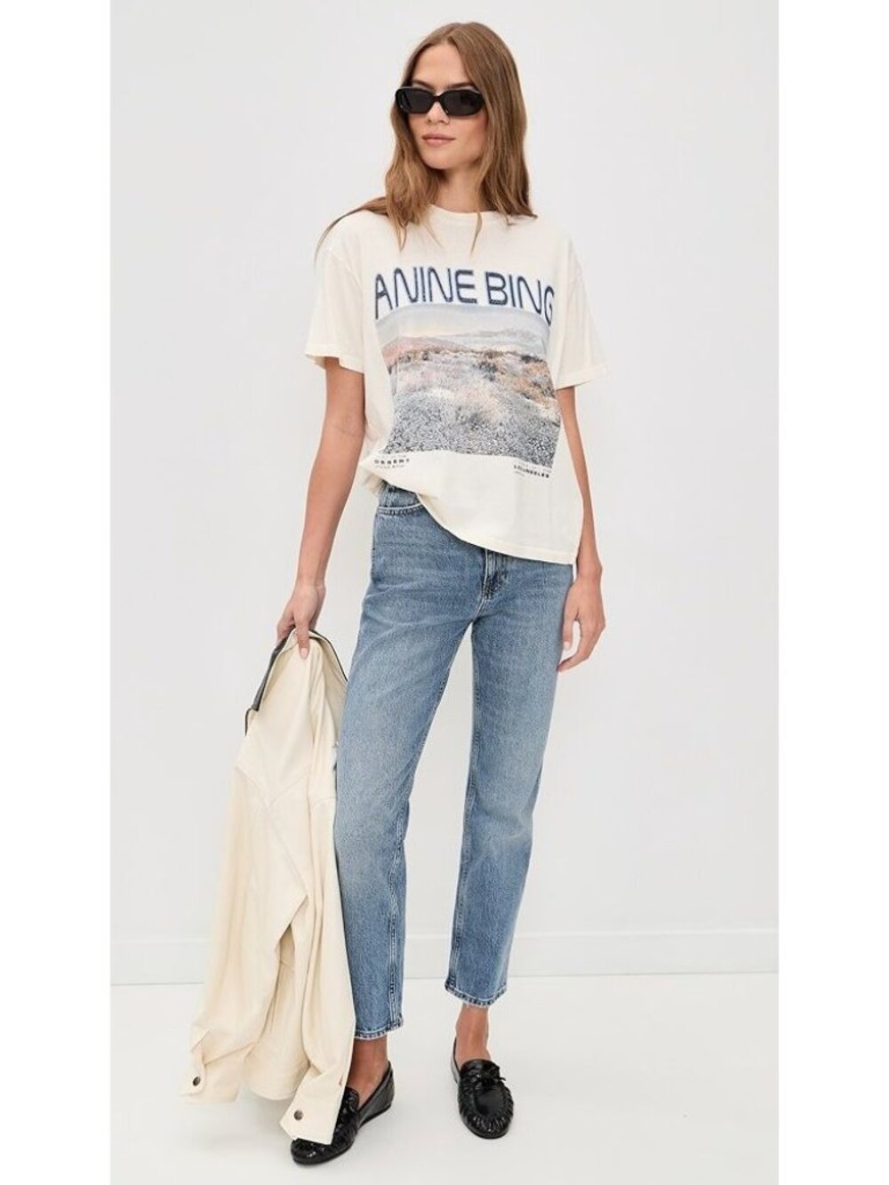 Anine Bing Wildflower Logo Tee XSmall Womens Short Sleeve Tshirt Top - Picture 4 of 16